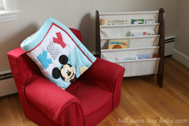 MagicBabyMoments_toddler_reading_nook_corner_books_chair_mickey