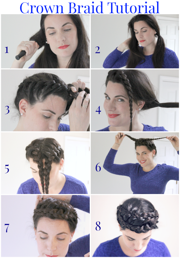 How to do an Easy Crown Braid Tutorial - perfect for medium to long hair, and looks great on blondes and brunettes